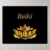 Reiki Gold Lotus flower Poster (Voorkant)
