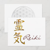 REIKI / GOLD, Reiki Briefkaart (Voorkant / Achterkant)