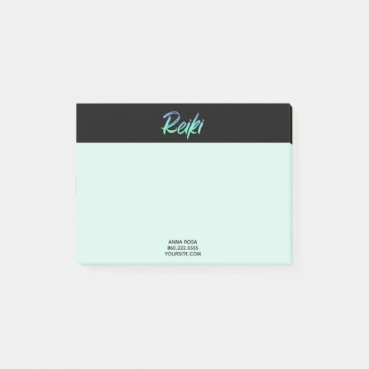 *~* Reiki Green Blue en Turquoise Iridescent Post-it® Notes (Voorkant)