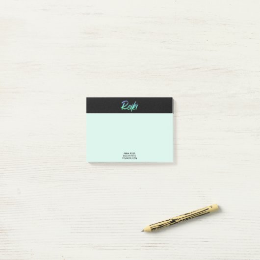*~* Reiki Green Blue en Turquoise Iridescent Post-it® Notes (Op bureau)