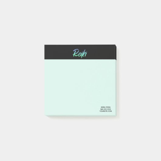 *~* Reiki Green Turquoise Blue & Iridescent Post-it® Notes (Voorkant)