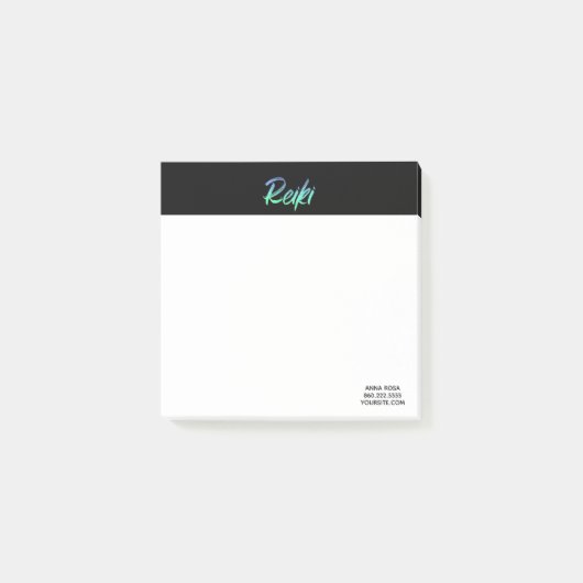 *~* Reiki Green Turquoise Blue & Iridescent Post-it® Notes (Voorkant)