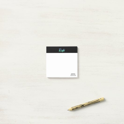 *~* Reiki Green Turquoise Blue & Iridescent Post-it® Notes (Op bureau)