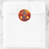 Reiki Hands | brandrood Ronde Sticker (Tas)