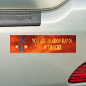 Reiki Hands & jouw tekst Bumpersticker (Op auto)