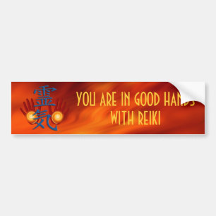 Reiki Hands & jouw tekst Bumpersticker