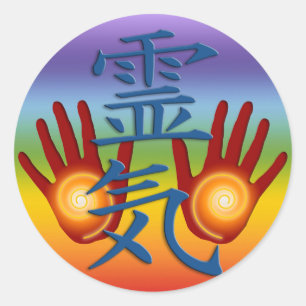 Reiki Hands Kleur van de kinderen Ronde Sticker