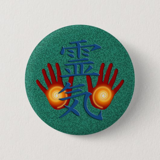 Reiki Hands Ronde Button 5,7 Cm (Voorkant)