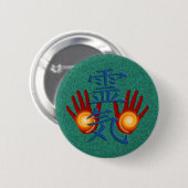 Reiki Hands Ronde Button 5,7 Cm (Voorkant /achterkant)