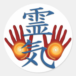 Reiki Hands Ronde Sticker
