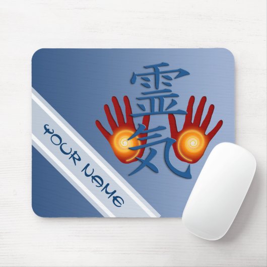 REIKI Hands Symbol + jouw naam & afbeelding Muismat (Met muis)