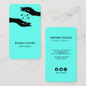 Reiki Hands Turquoise Spirituele Healer Visitekaartje (Voorkant / Achterkant)