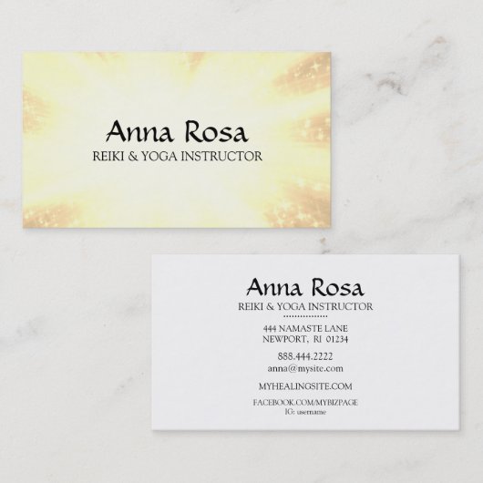 *~* Reiki Healer Rays Energy Healing Sparkles Visitekaartje (Voorkant / Achterkant)