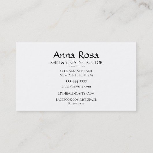 *~* Reiki Healer Rays Energy Healing Sparkles Visitekaartje (Achterkant)