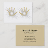 *~* Reiki Healing Energy Gold Foil Hands Visitekaartje (Voorkant / Achterkant)