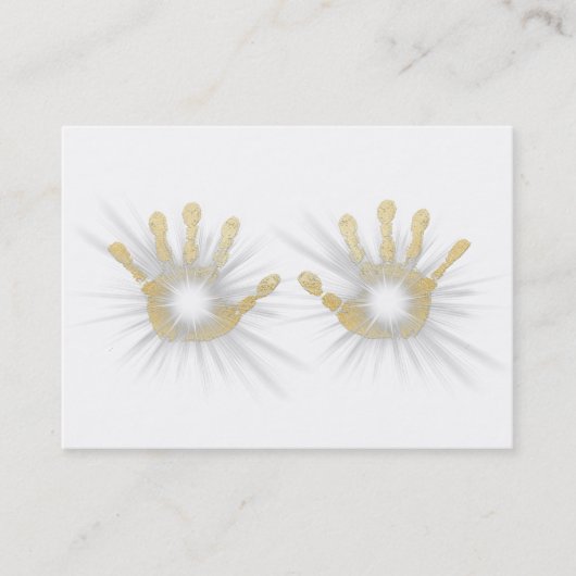 *~* Reiki Healing Energy Gold Foil Hands Visitekaartje (Voorkant)
