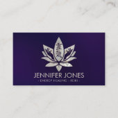 Reiki Healing Handen en Lotus - Parel Visitekaartje (Voorkant)
