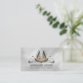 Reiki Healing Hands in Lotus Abalone en Gold Visitekaartje (Staand voorkant)
