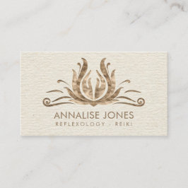 Reiki Healing Hands in Lotus Pastel Gold Visitekaartje