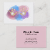 *~* Reiki Healing Hands Radiating Energy Gold Foil Visitekaartje (Voorkant / Achterkant)