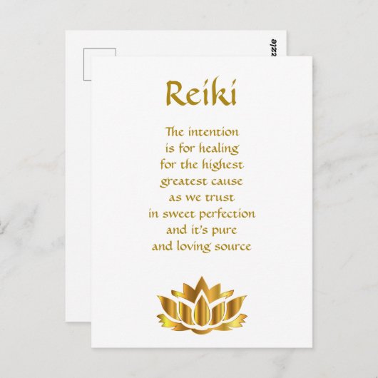 Reiki Healing Poem Briefkaart (Voorkant / Achterkant)