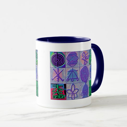 Reiki Healing Signs 12 Havenblauw Mok (Voorkant rechts)