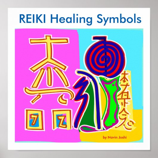 REIKI Healing Symbols 2016 door kapitein Navin Jos Poster (Voorkant)