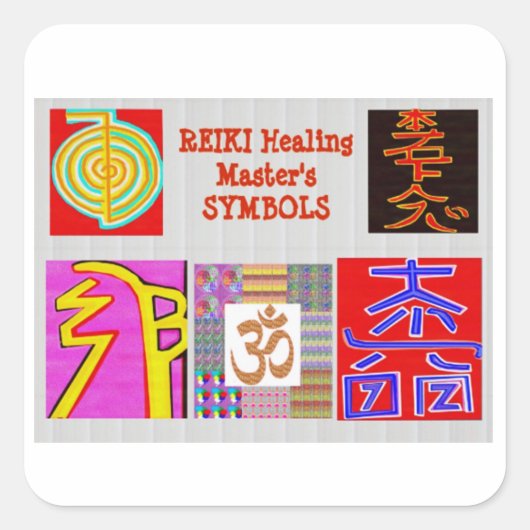REIKI Healing Symbool ART ReikiHealing ReikiMaster Vierkante Sticker (Voorkant)