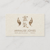 Reiki Healing symbool en handen pastel goud Visitekaartje (Voorkant)