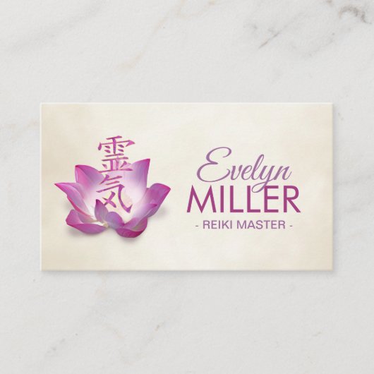 Reiki helend symbool in lotus visitekaartje (Voorkant)