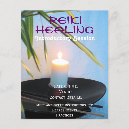 Reiki holistische gezondheids- en welzijnszorg A5- Flyer (Voorkant)