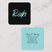 *~* Reiki - Hoofd- of Praktijkverwarmingselement Vierkante Visitekaartje (Voorkant / Achterkant)