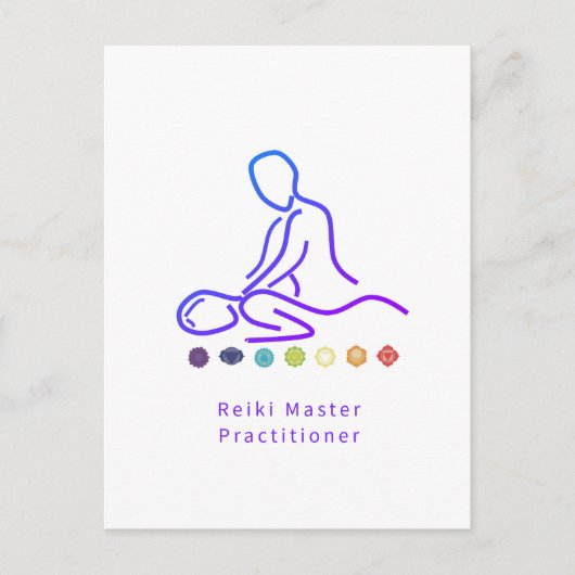 Reiki HoofdOverzicht Witte Briefkaart (Voorkant)