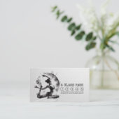 Reiki Instructor Yoga Pose Zwart Wit Class Pass Klantenkaartje (Staand voorkant)