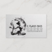 Reiki Instructor Yoga Pose Zwart Wit Class Pass Klantenkaartje (Voorkant)