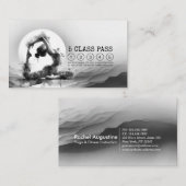 Reiki Instructor Yoga Pose Zwart Wit Class Pass Klantenkaartje (Voorkant / Achterkant)