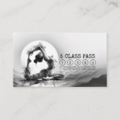 Reiki Instructor Yoga Pose Zwart Wit Class Pass Klantenkaartje (Voorkant)