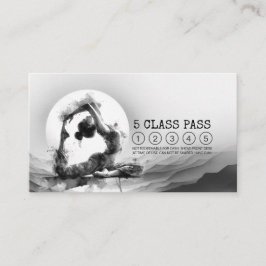 Reiki Instructor Yoga Pose Zwart Wit Class Pass Klantenkaartje