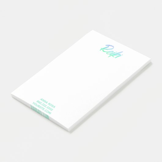 *~* Reiki Iridescent Blue Green & Turquoise Post-it® Notes (Schuin)
