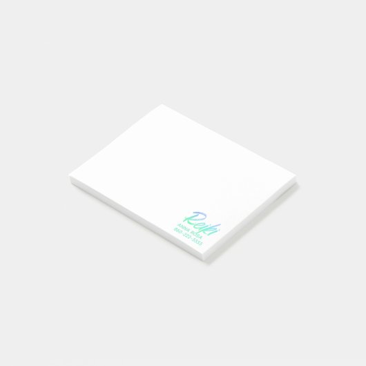*~* Reiki Iridescent Green Blue & Turquoise Post-it® Notes (Schuin)