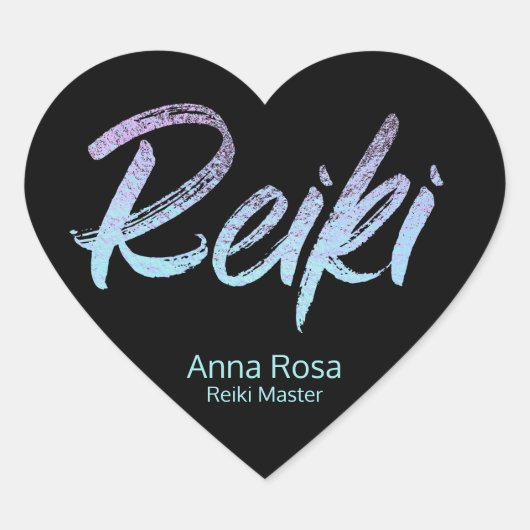 *~* Reiki iriserend hart blauw, roze, turquoise Sticker (Voorkant)