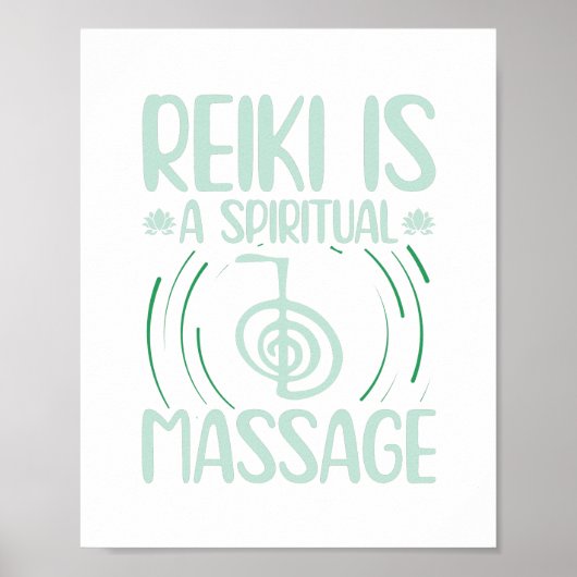 Reiki is een spirituele massage | Cadeauidee Poster (Voorkant)