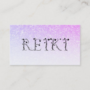 ** REIKI Ivy Ombre Roze Lavendel Glitter Visitekaartje