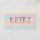 ** REIKI Ivy Typography Abstract Pastel Visitekaartje (Voorkant)