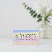 ** REIKI Ivy Typography Glitter Pastelstrepen Visitekaartje (Staand voorkant)