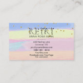 ** REIKI Ivy Typography Glitter Pastelstrepen Visitekaartje (Achterkant)