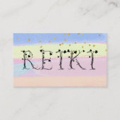 ** REIKI Ivy Typography Glitter Pastelstrepen Visitekaartje (Voorkant)