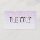 *~* REIKI Ivy Typography Lavender Glitter Visitekaartje (Voorkant)