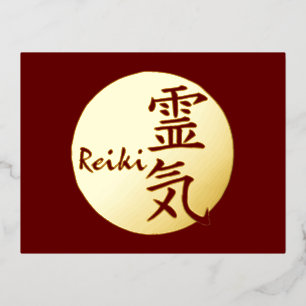 Reiki-kalligrafie en Word 1 Folie Feestdagen Briefkaart