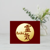 Reiki-kalligrafie en Word 1 Folie Feestdagen Briefkaart (Staand Voorkant)
